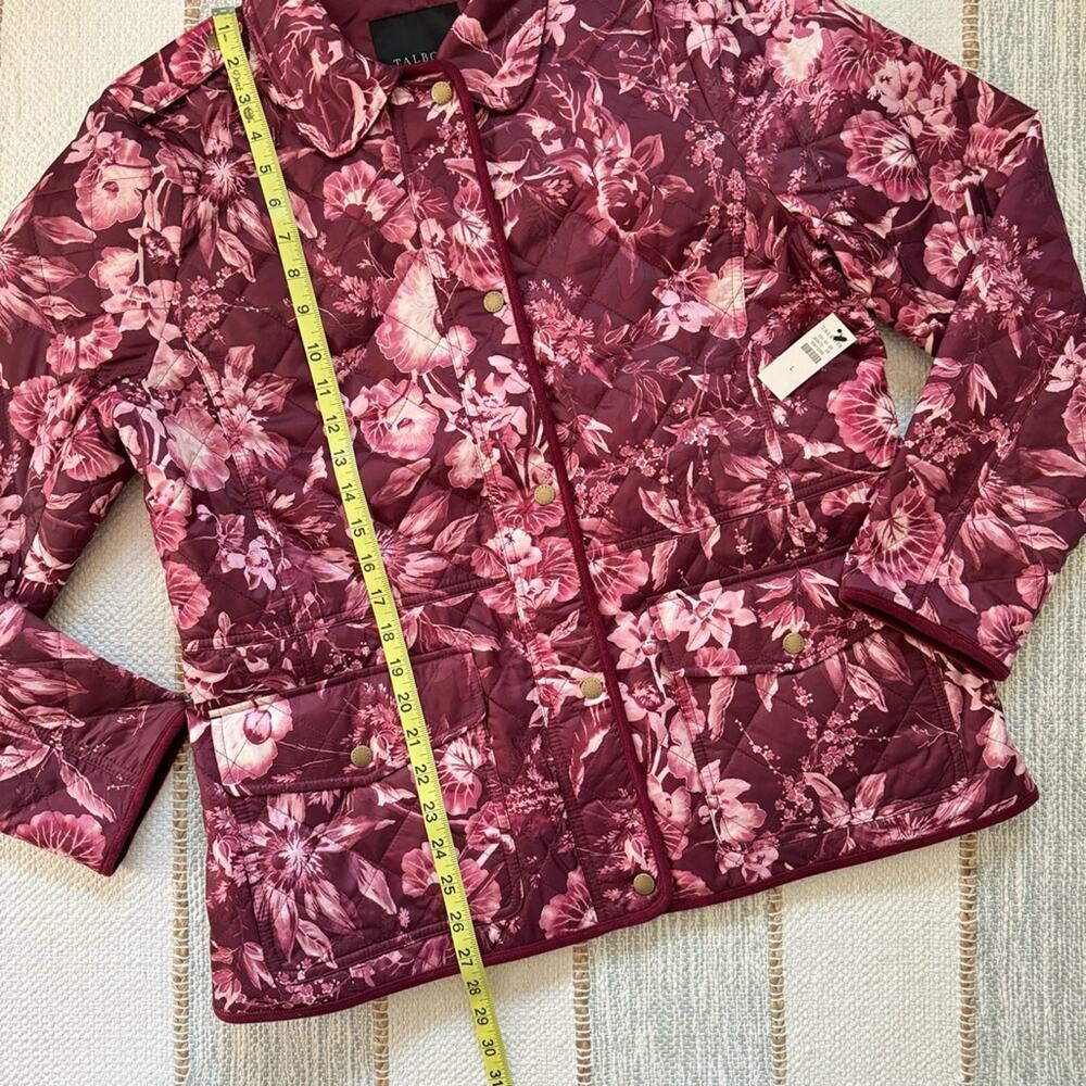 Talbots Splendid Floral Purple Lightweight Quilted Barn Jacket Women’s Large - Picture 5 of 10